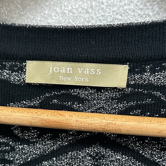 Vintage Joan Vass Shimmer Clasp Cardigan‎ HOLIDAY Evening Size Large - Picture 2 of 8